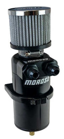 Moroso Dual Inlet -8AN Billet Breather Tank Catch Can - Black