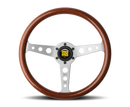 Momo Indy Steering Wheel 350 mm - Magoany Wood/Brshd Spokes