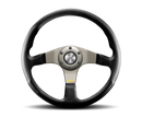Momo Tuner Steering Wheel 350 mm - Black Leather/Red Stitch/Black Spokes