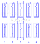 King Engine Bearings Chrysler 148/148 Turbo DOHC 16V/Jeep 148 DOHC 16V Main Bearing Set - Size STD