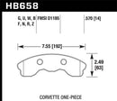 Hawk 10-11 Chevy Corvette Grand Sport / 06-08 Corvette Z06 (1 piece) Front DTC-70 Race Brake Pads