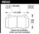 Hawk 03-04 Infiniti G35 / 04-09 Nissan 350z w/ Brembo Brakes DTC-70 Race Front Brake Pads