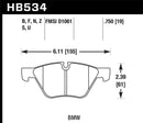 Hawk 08-12 BMW 128i /06 325i/325Xi /07 328i/328Xi /06 330i/330Xi Front HT-10 Race Brake Pads