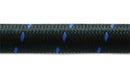 Vibrant -8 AN Two-Tone Black/Blue Nylon Braided Flex Hose (10 foot roll)