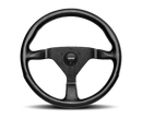 Momo Montecarlo Steering Wheel 350 mm - Black Leather/Red Stitch/Black Spokes
