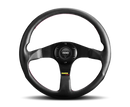 Momo Tuner Steering Wheel 350 mm - Black Leather/Red Stitch/Black Spokes