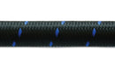 Vibrant -6 AN Two-Tone Black/Blue Nylon Braided Flex Hose (10 foot roll)