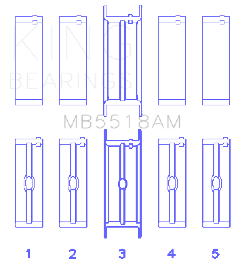 King Engine Bearings AMC/Jeep 390/401 Crankshaft Main Bearing Set - Undersize 0.10IN